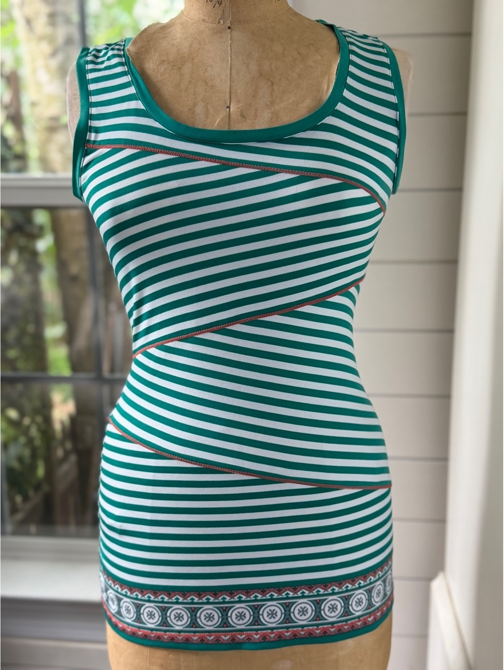 Studio M Asymmetric Striped Bodycon Tank Women’s SM RetroVibe Asymmetric Y2K